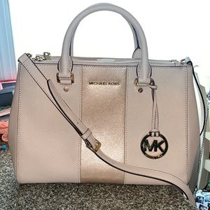 Michael Kors Sutton Stripe Medium Satchel